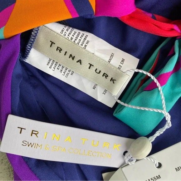 NWT Trina Turk Women's Wailea Reversible Multicolor Halter Swimsuit Size 10 - Picture 13 of 15